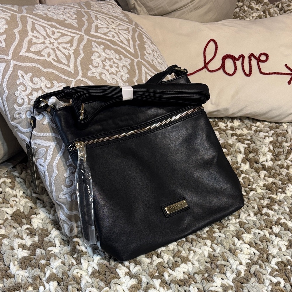 Black Leather Crossbody Bag